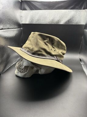 Filson Packer Hat XL Tin Cloth Waxed Canvas Lined OD Otter Green Leather Band